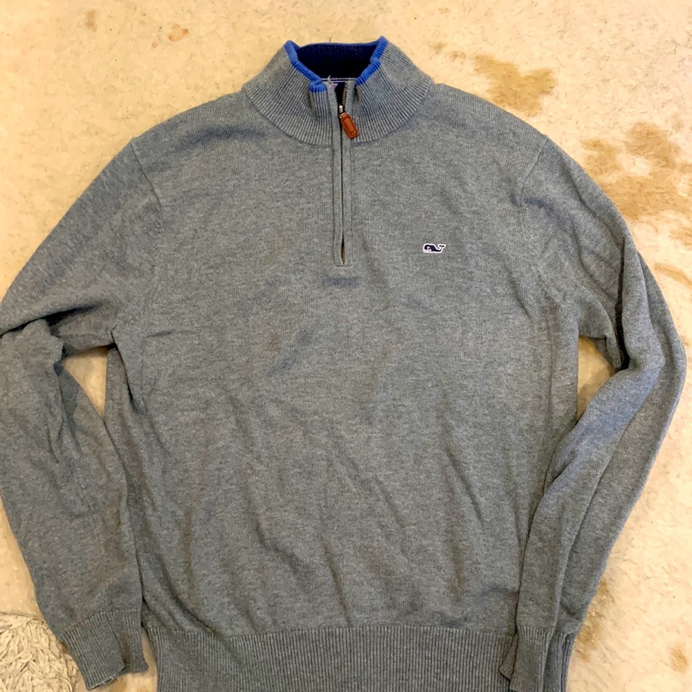 Vineyard Vines gray half-zip wool sweater size XS